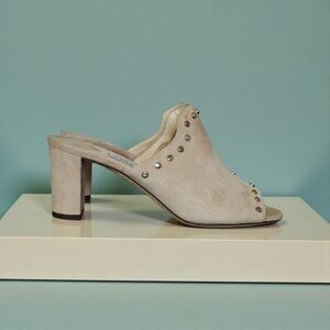 JIMMY CHOO Myla Studded Suede Mules